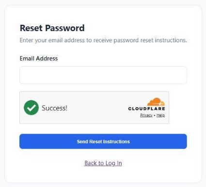 Requesting a password reset