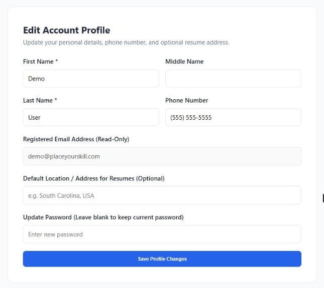 Edit Account Profile
