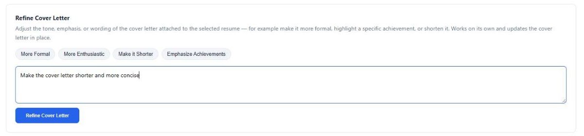 Refine Cover Letter