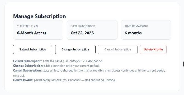 Manage Subscription